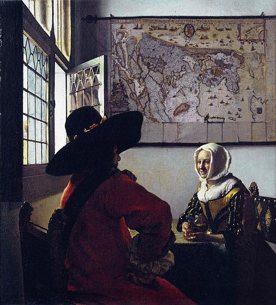L'officier et la jeune fille riant - Johannes Vermeer