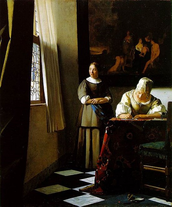 Femme écrivant une lettre et sa servante - Johannes Vermeer