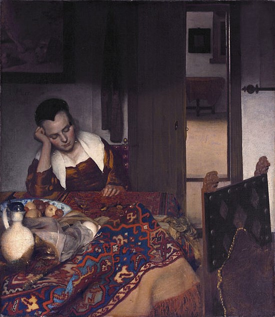 Une jeune fille assoupie - Johannes Vermeer