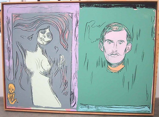 Madonna and self-portrait with skeleton's arm - Andy Warhol